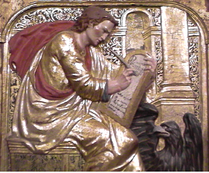 Iglesia Parroquial de Santa Mara de la Asuncin de Sajazarra (La Rioja).San Juan Evangelista, detalle del retablo.(La Rioja)