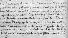 Detalle del documento de venta de dos vias a D.Pedro de Olmos, camarero del monasterio, II